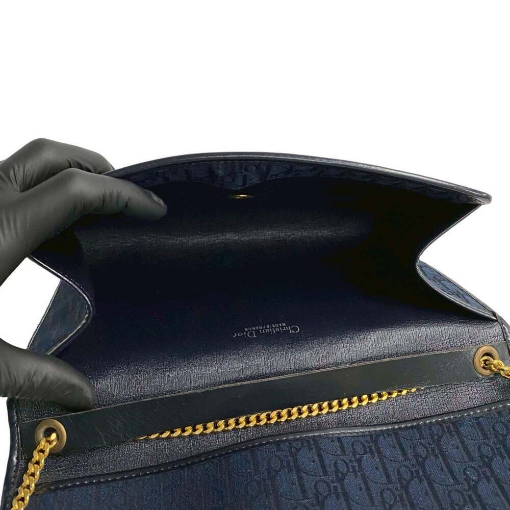 CHRISTIAN DIOR Blue Leather Trotter Shoulder Bag - Picture 9 of 9